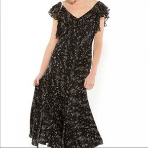 LoveShackFancy black star print silk maxi dress 0
